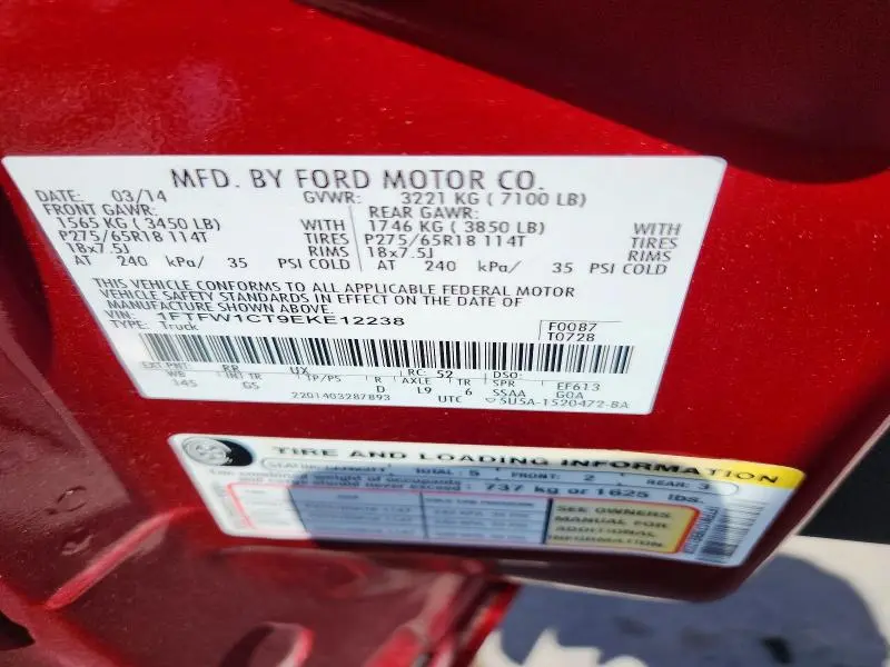 2014 FORD F150 SUPERCREW  