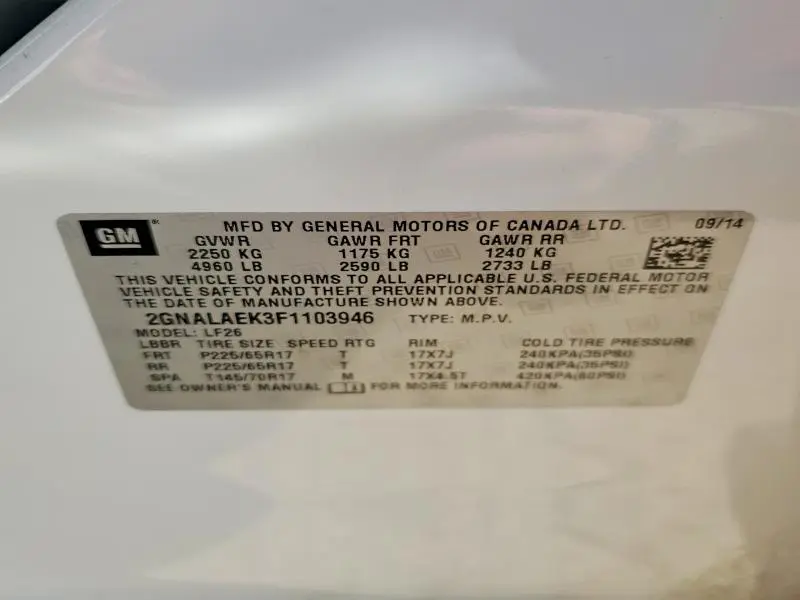 2015 CHEVROLET EQUINOX LS  