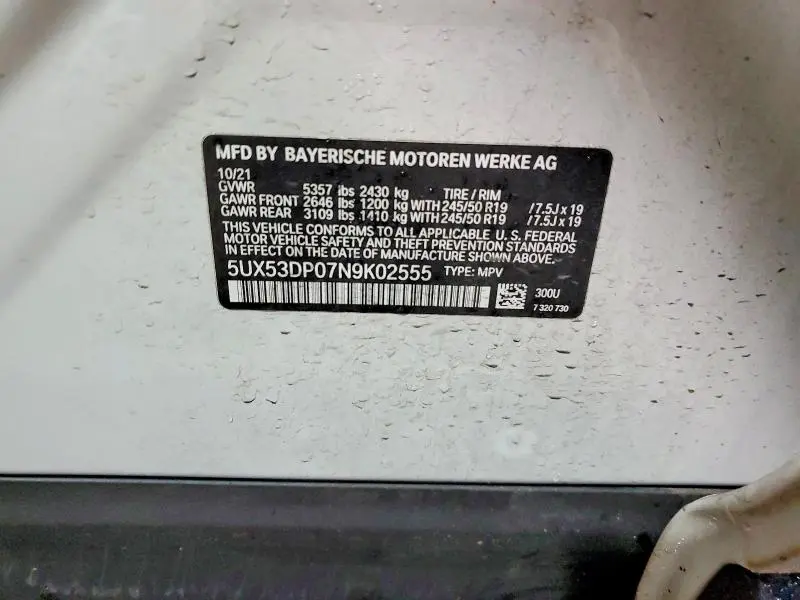 2022 BMW X3 XDRIVE30I  