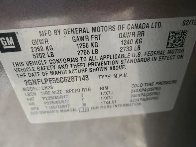 2012 CHEVROLET EQUINOX LT  