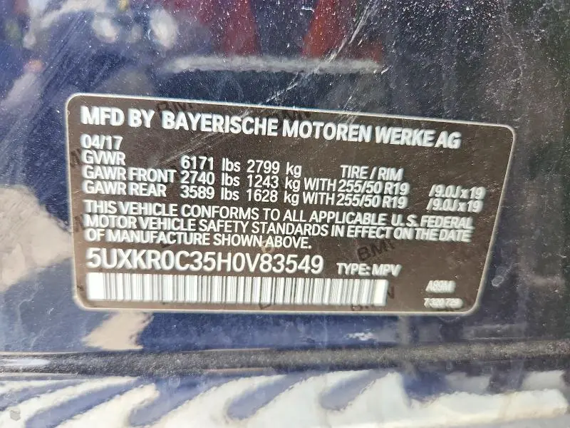 2017 BMW X5 XDRIVE35I  