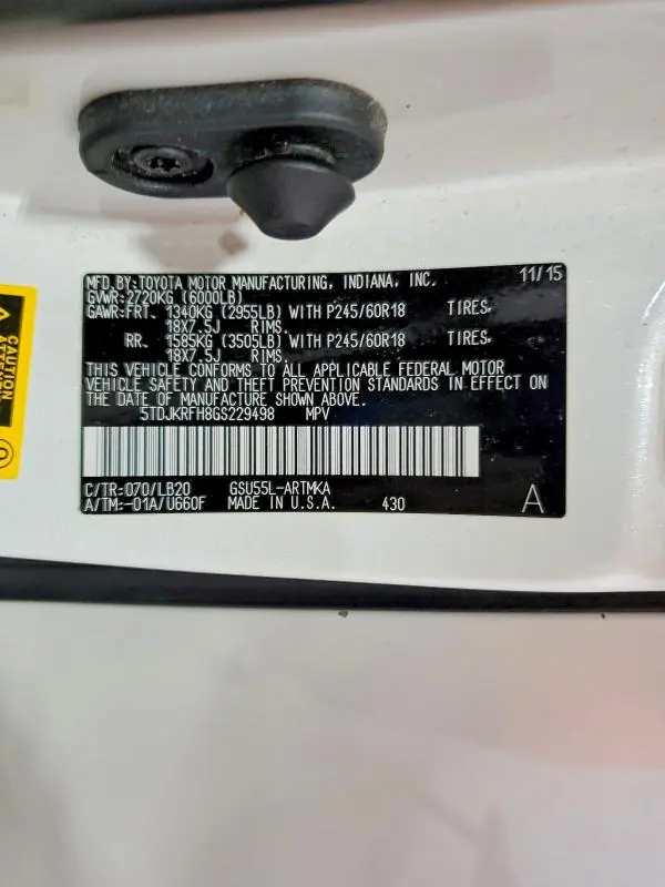 2016 TOYOTA HIGHLANDER XLE  