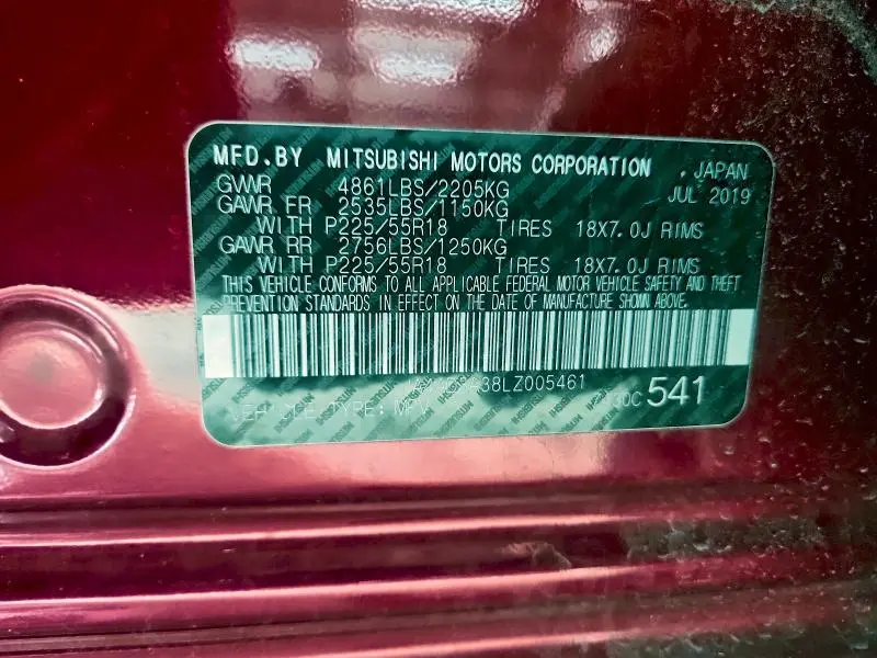 2020 MITSUBISHI OUTLANDER SE  