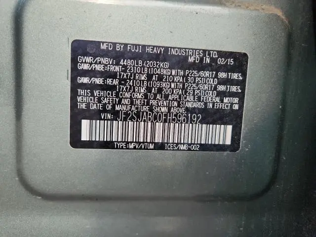 2015 SUBARU FORESTER 2.5I  