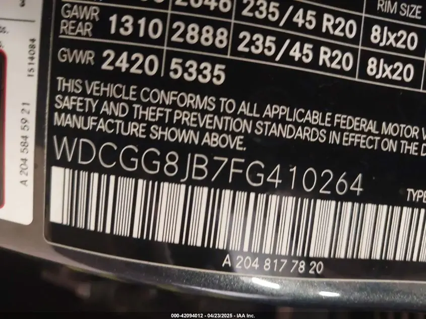 2015 MERCEDES-BENZ GLK 350 4MATIC