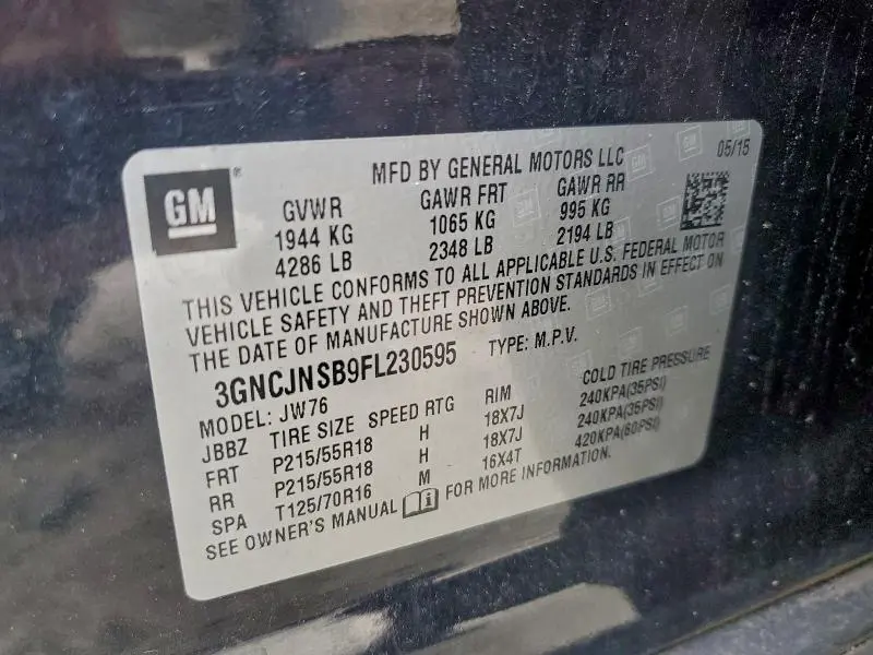 2015 CHEVROLET TRAX LTZ  