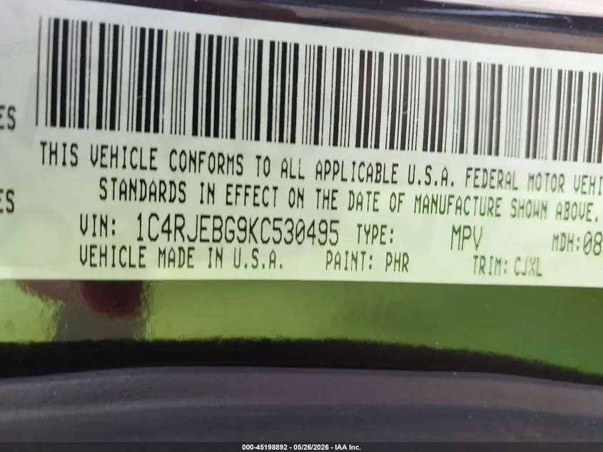 2019 JEEP GRAND CHEROKEE LIMITED 4X2