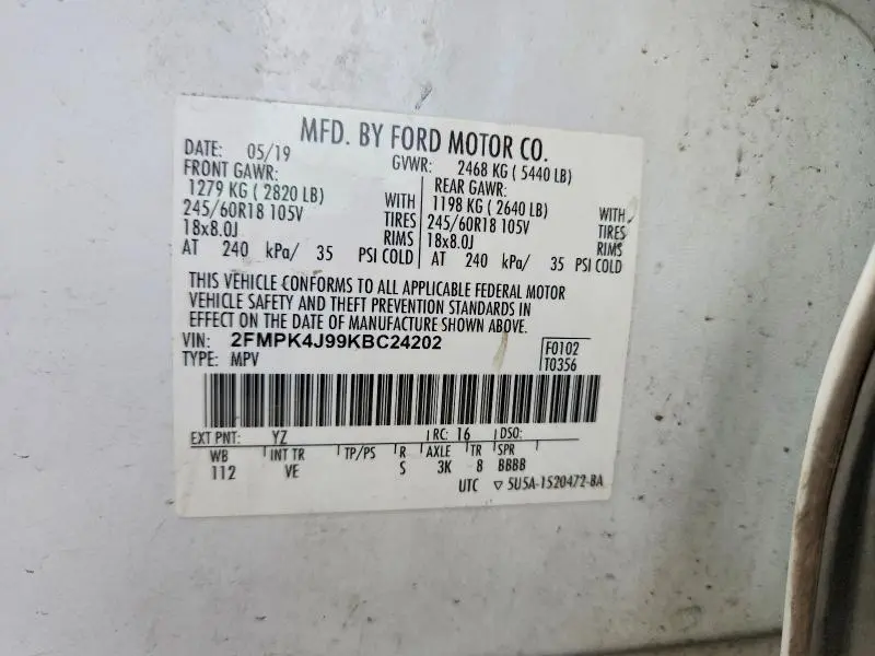 2019 FORD EDGE SEL  