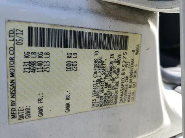 2012 NISSAN MAXIMA S  