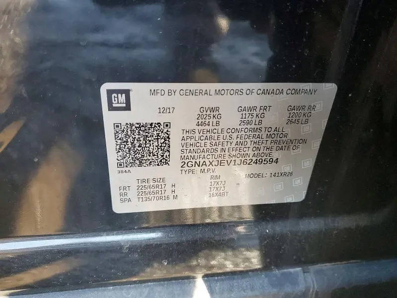 2018 CHEVROLET EQUINOX LT  