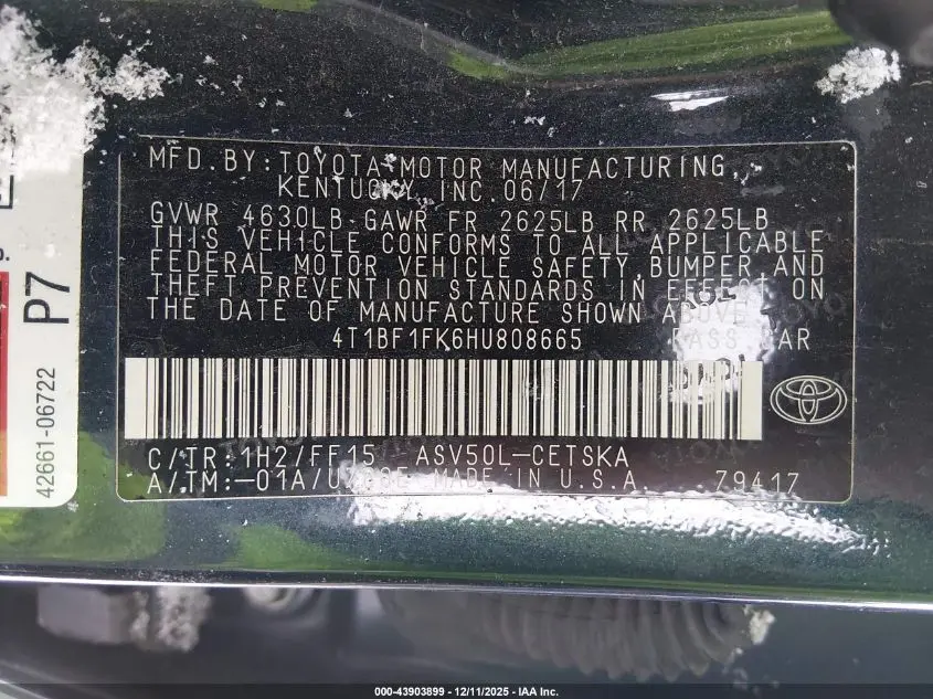 2017 TOYOTA CAMRY SE