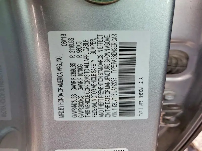 2018 HONDA ACCORD SPORT  