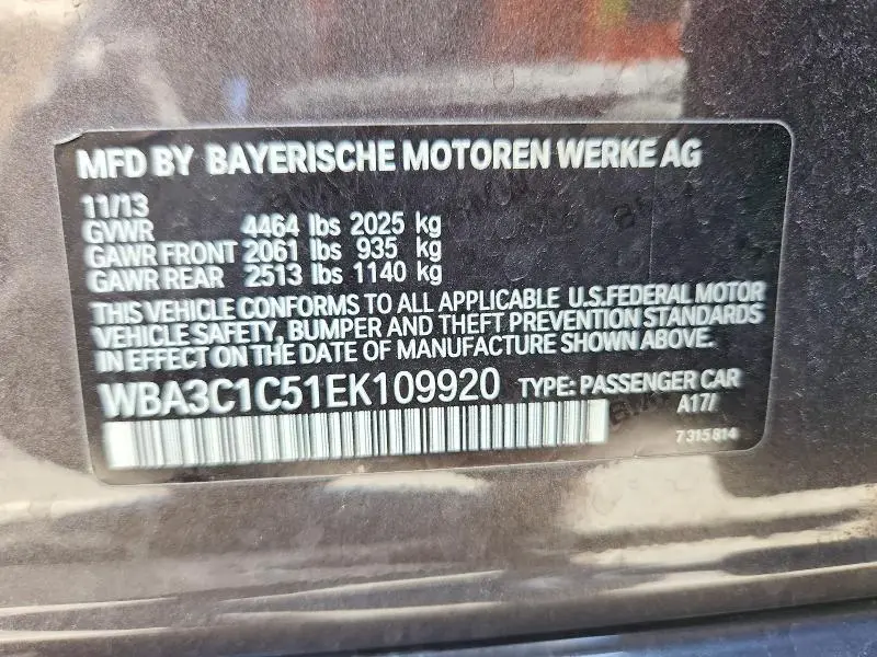 2014 BMW 328 I SULEV  