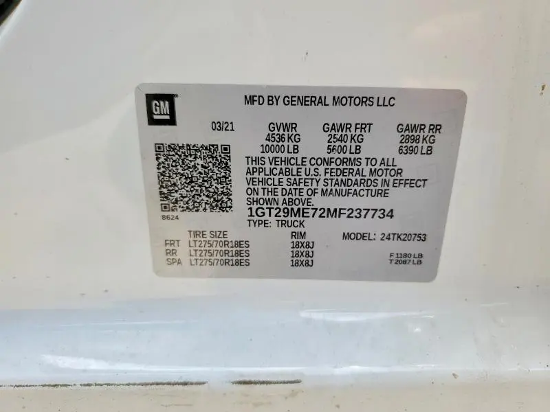 2021 GMC SIERRA K2500 SLE  