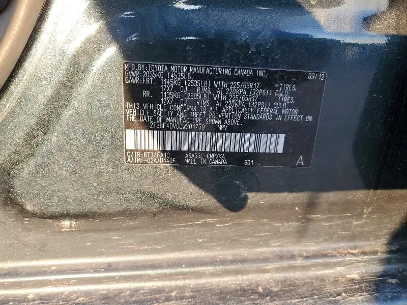 2012 TOYOTA RAV4 BASE  