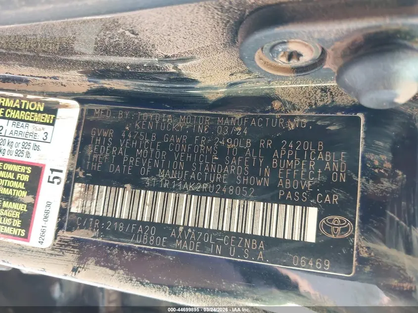 2024 TOYOTA CAMRY LE
