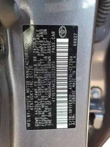 2020 TOYOTA CAMRY SE