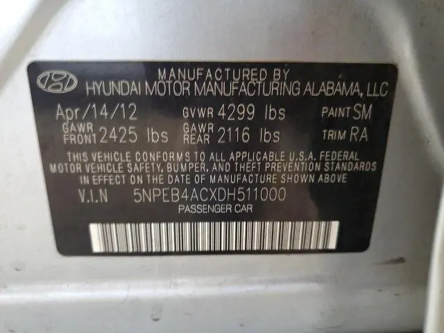 2013 HYUNDAI SONATA GLS  