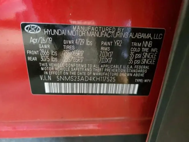 2019 HYUNDAI SANTA FE SE