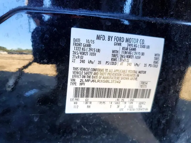 2016 LINCOLN MKX RESERVE  