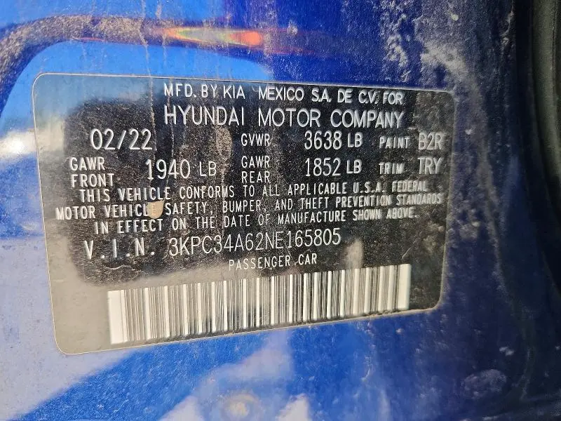 2022 HYUNDAI ACCENT LIMITED  