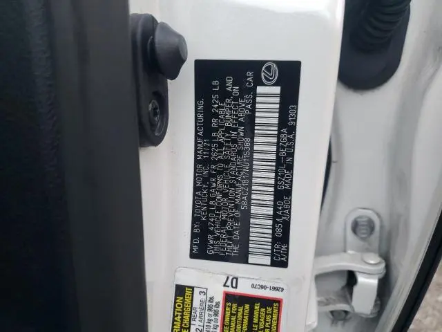 2022 LEXUS ES 350 BASE  