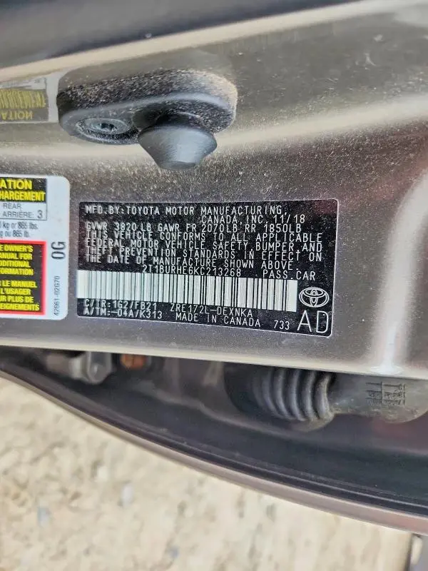 2019 TOYOTA COROLLA LE  