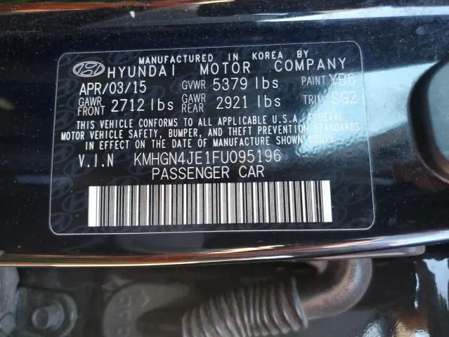 2015 HYUNDAI GENESIS 3.8L  