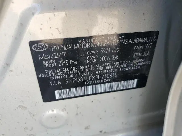 2018 HYUNDAI ELANTRA SEL  