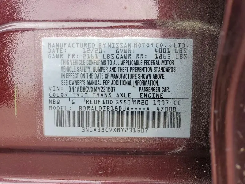 2021 NISSAN SENTRA SV  