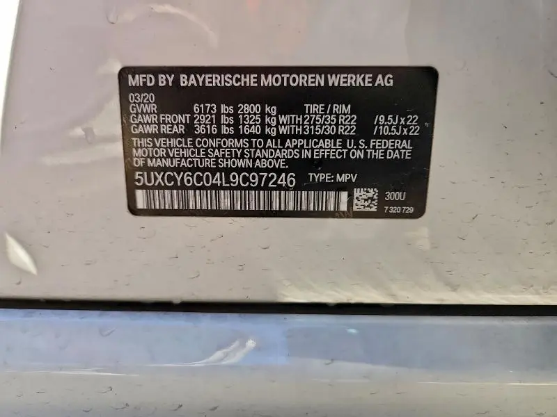 2020 BMW X6 XDRIVE40I  