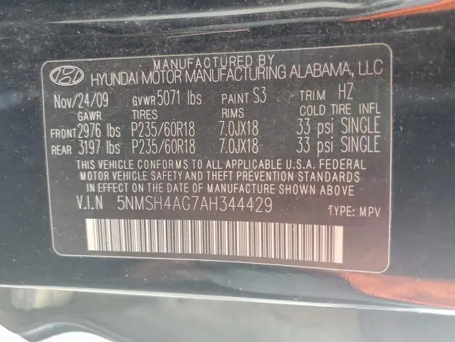 2010 HYUNDAI SANTA FE SE  