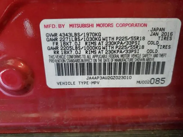 2016 MITSUBISHI OUTLANDER SPORT ES  