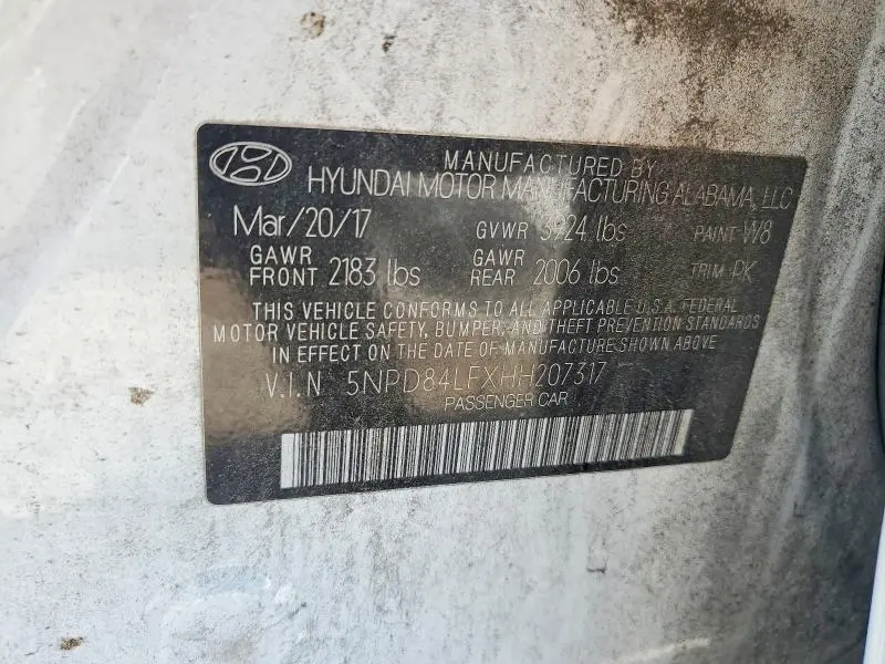 2017 HYUNDAI ELANTRA SE  