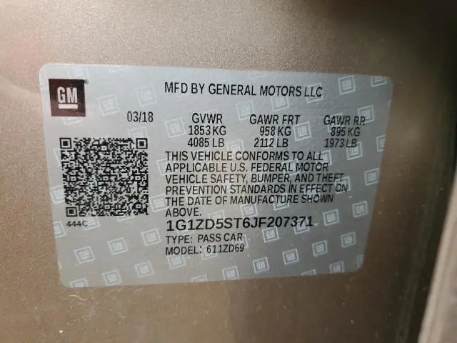 2018 CHEVROLET MALIBU LT  