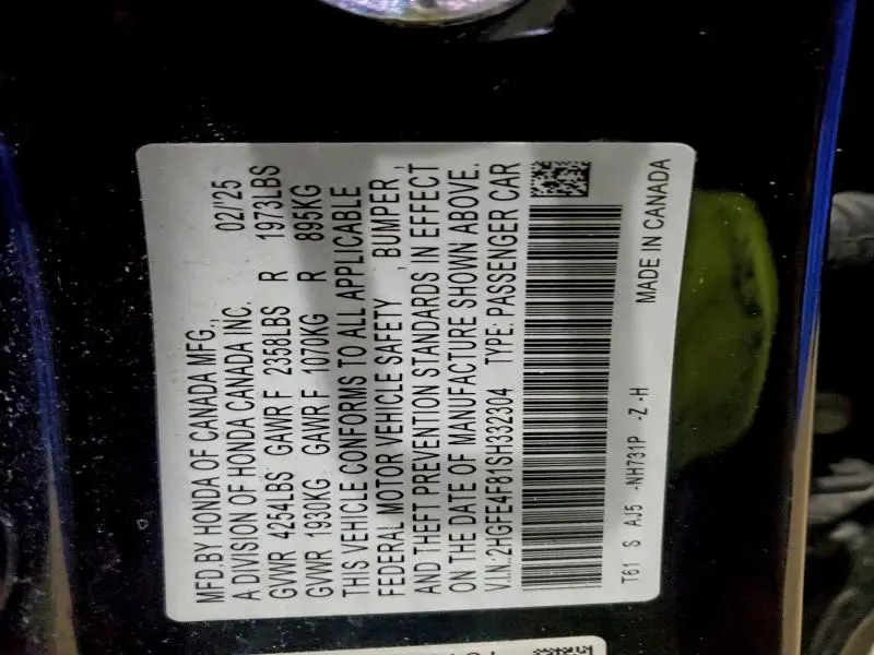 2025 HONDA CIVIC SPORT  