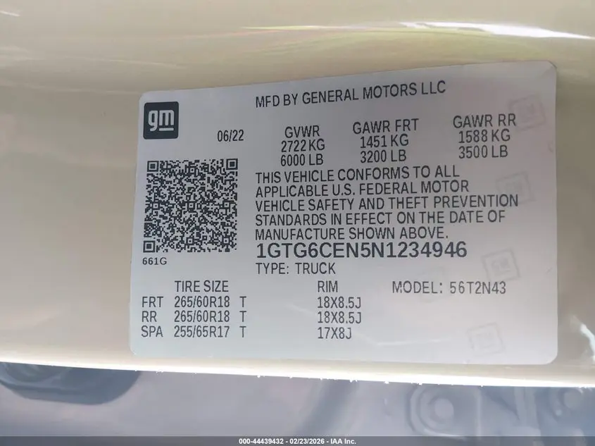 2022 GMC CANYON 4WD  SHORT BOX ELEVATION