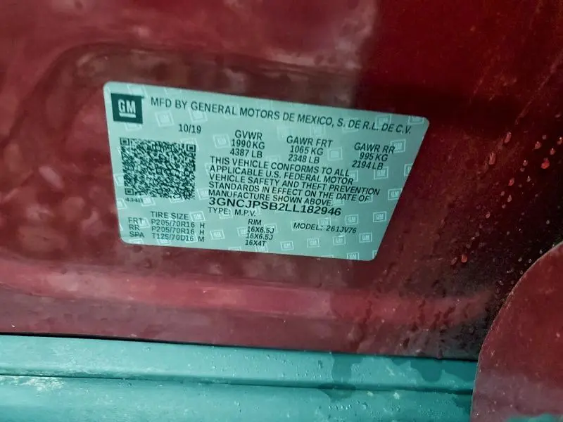 2020 CHEVROLET TRAX 1LT  