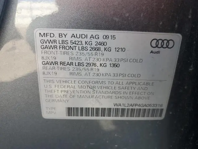 2016 AUDI Q5 PREMIUM PLUS  