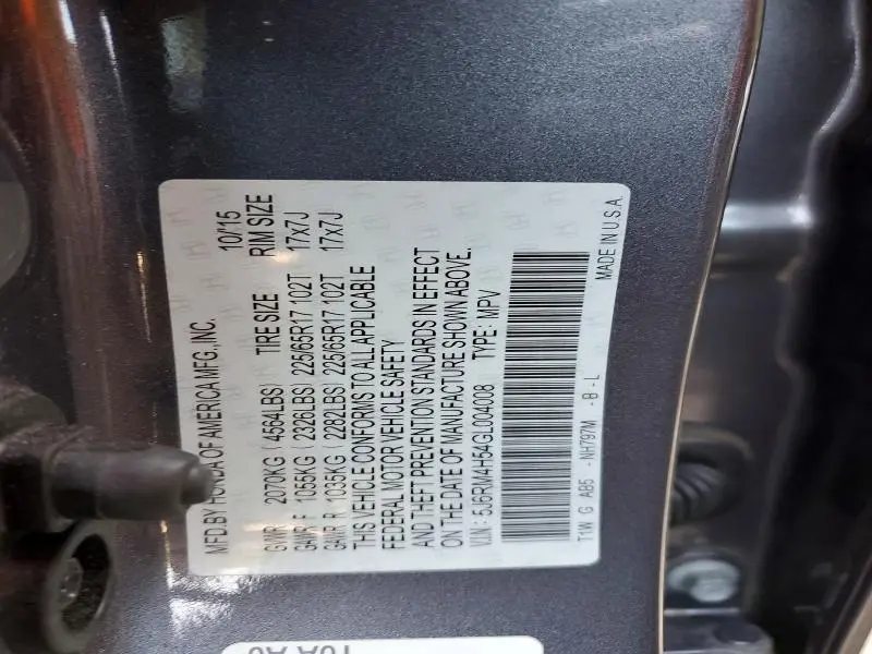 2016 HONDA CR-V EX  