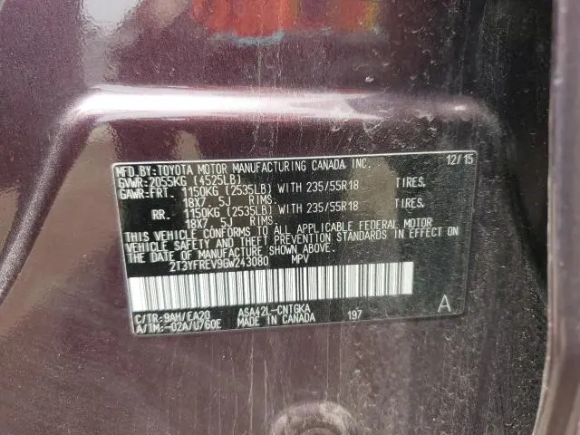 2016 TOYOTA RAV4 LIMITED  