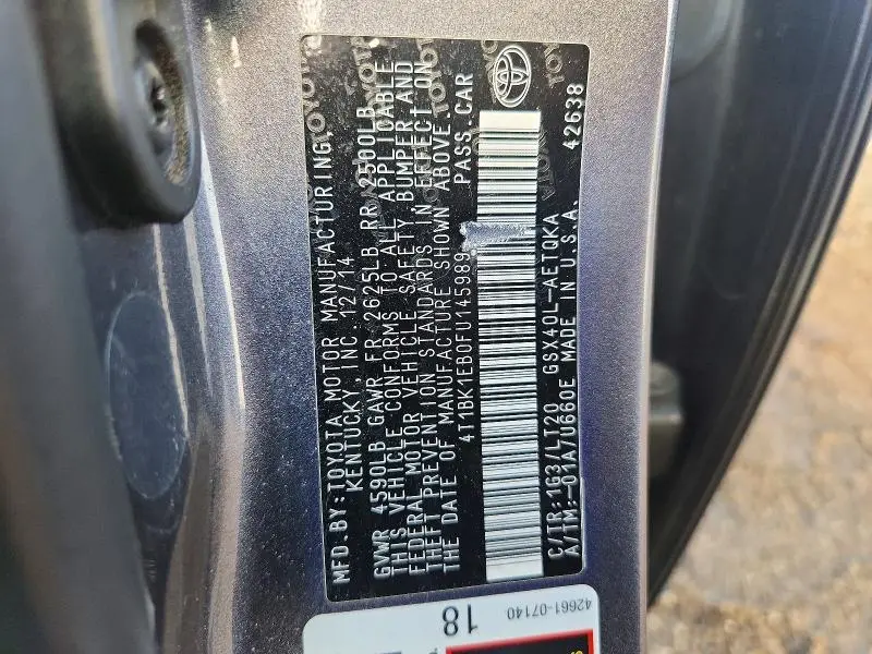 2015 TOYOTA AVALON XLE TOURING  
