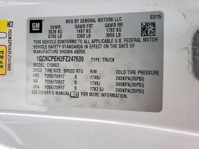 2015 CHEVROLET SILVERADO C1500  