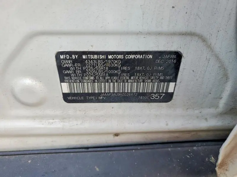 2017 MITSUBISHI OUTLANDER SPORT ES  