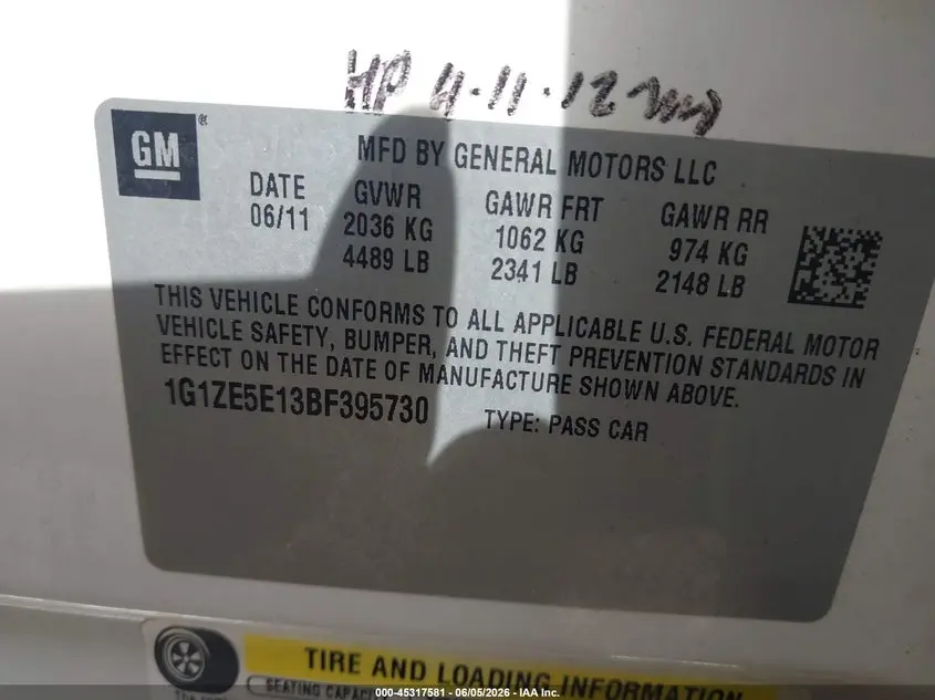 2011 CHEVROLET MALIBU LTZ