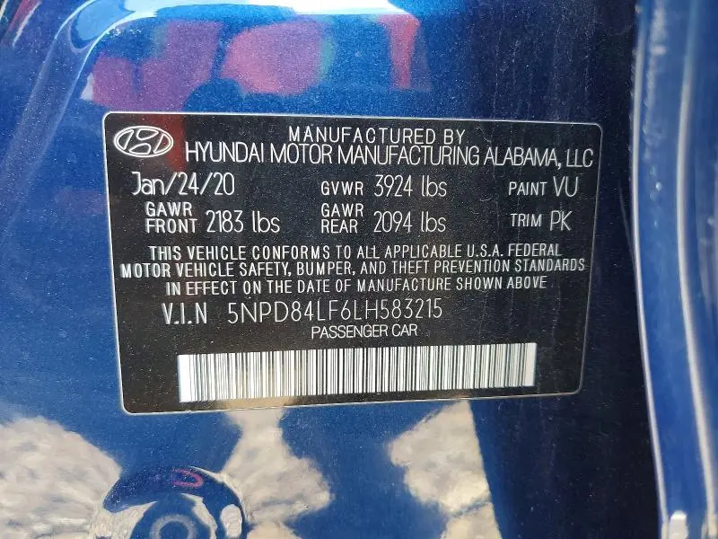 2020 HYUNDAI ELANTRA SEL  