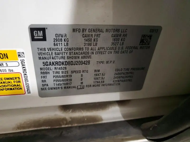 2013 BUICK ENCLAVE   