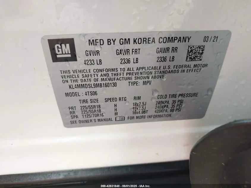 2021 BUICK ENCORE GX FWD SELECT
