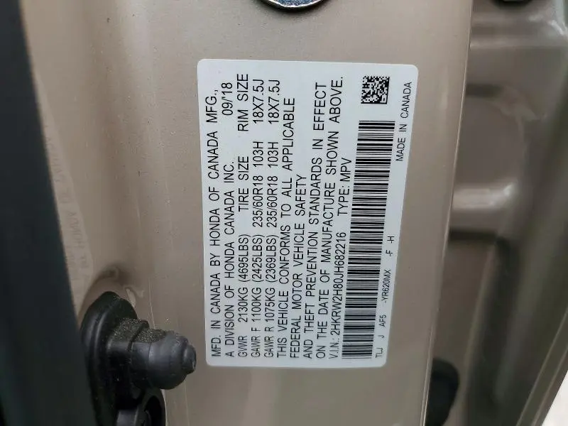 2018 HONDA CR-V EXL  