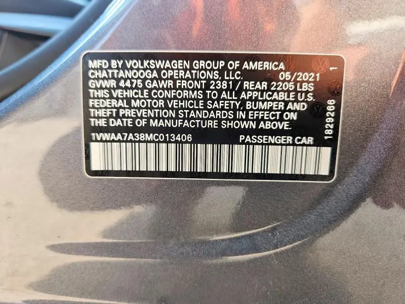 2021 VOLKSWAGEN PASSAT S  